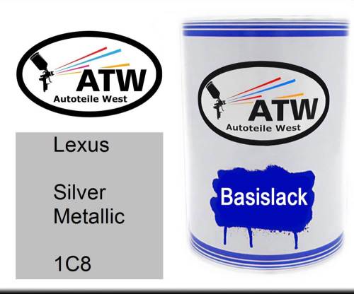 Lexus, Silver Metallic, 1C8: 500ml Lackdose, von ATW Autoteile West.